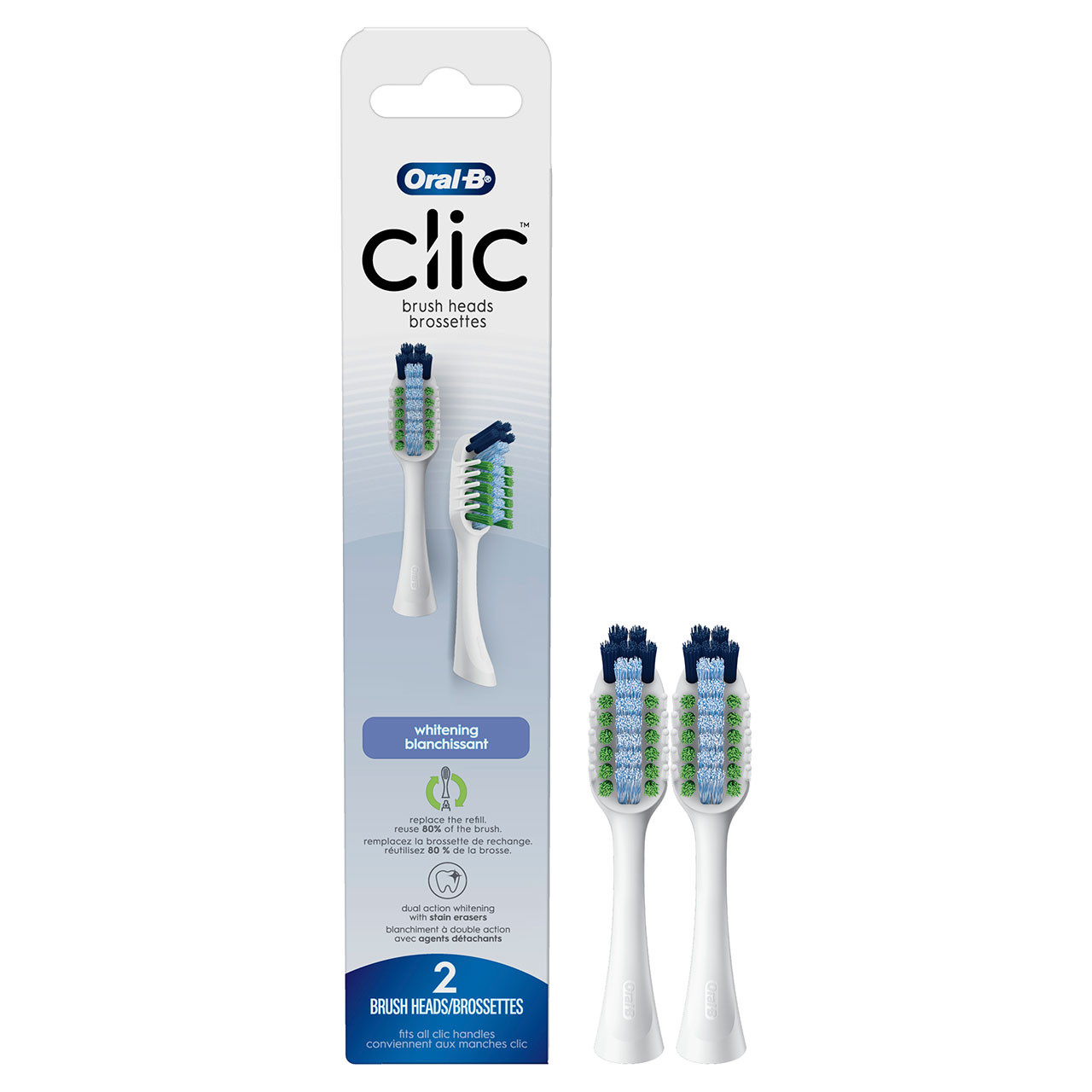 Akcesoria Oral-B Clic Toothbrush Whitening Replacement Brush Heads Białe | PL_OB13035